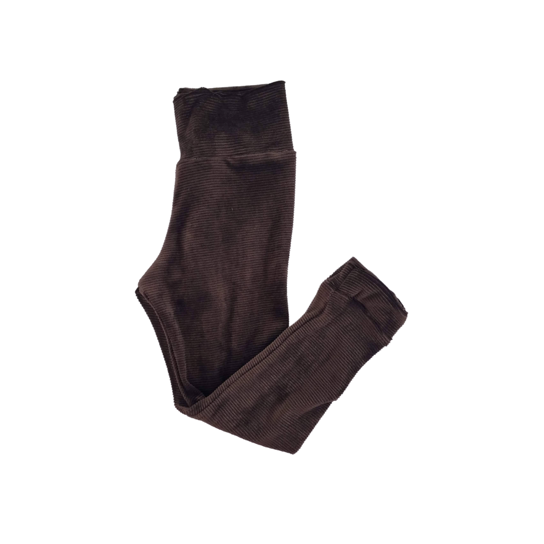 Chocolate Ribbed Kids Leggings