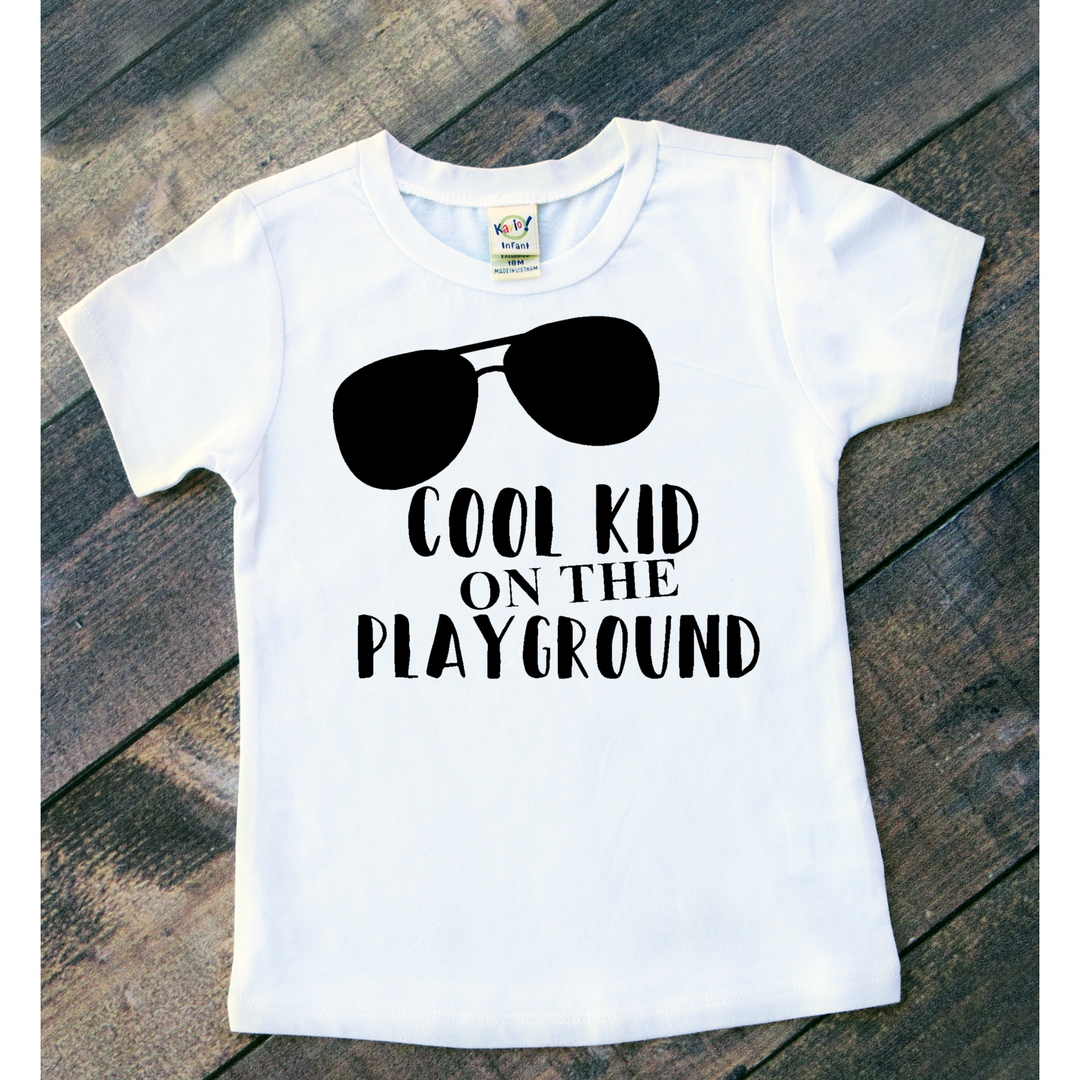 Shirt with sunglasses for back to school. 