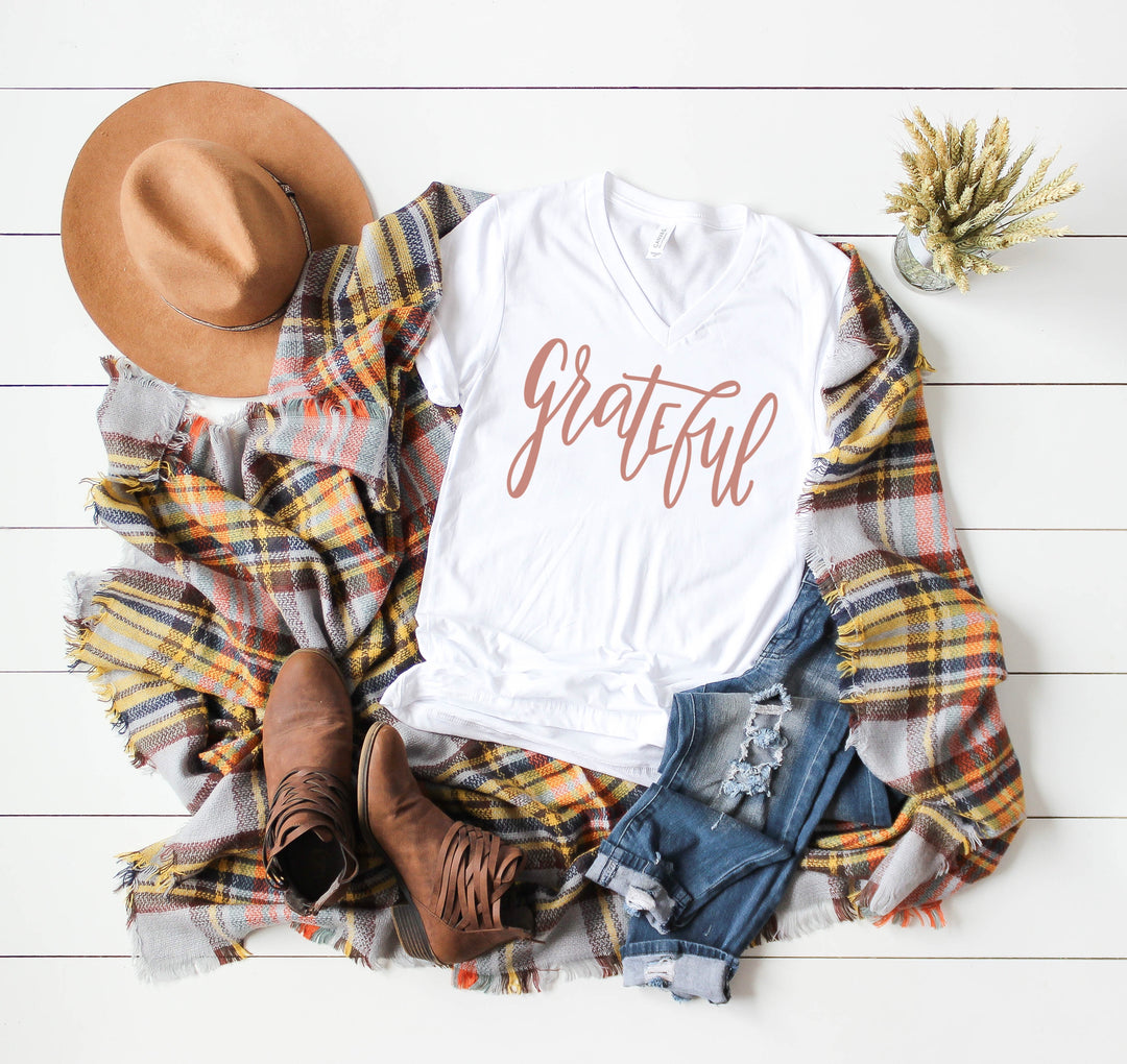 Grateful Unisex V-Neck Tee - Mattie and Mase
