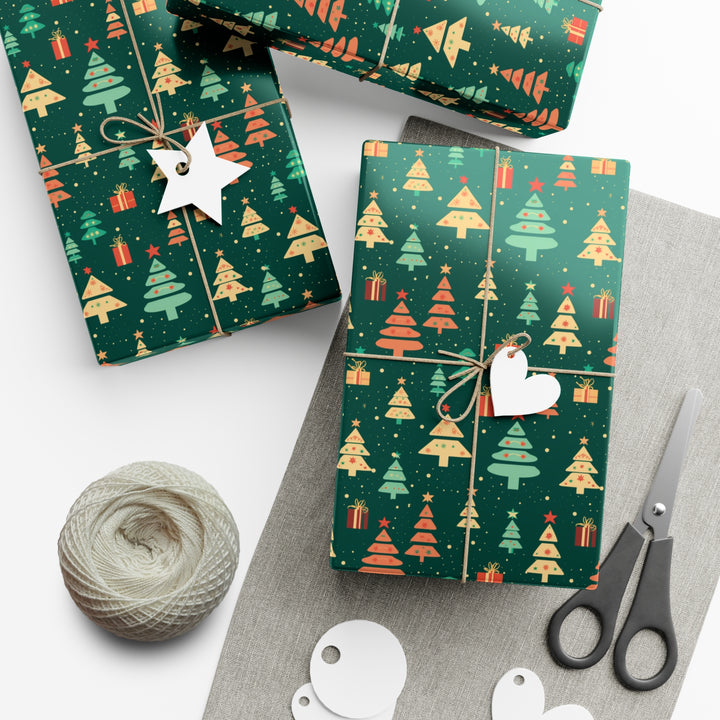 Retro Abstract Christmas Wrapping Paper