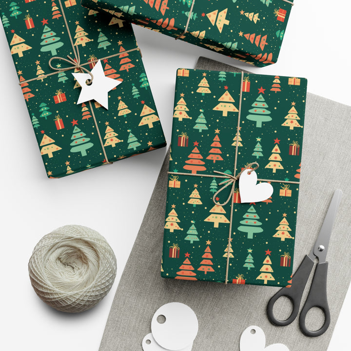 Retro Abstract Christmas Wrapping Paper