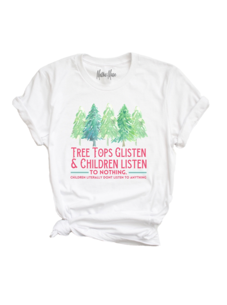 Tree tops glisten children listen to nothing