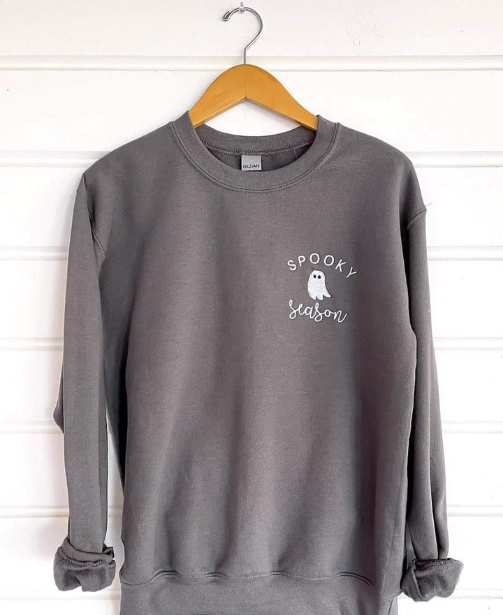 PREORDER: Spooky Season Embroidered Sweatshirt in Two Colors