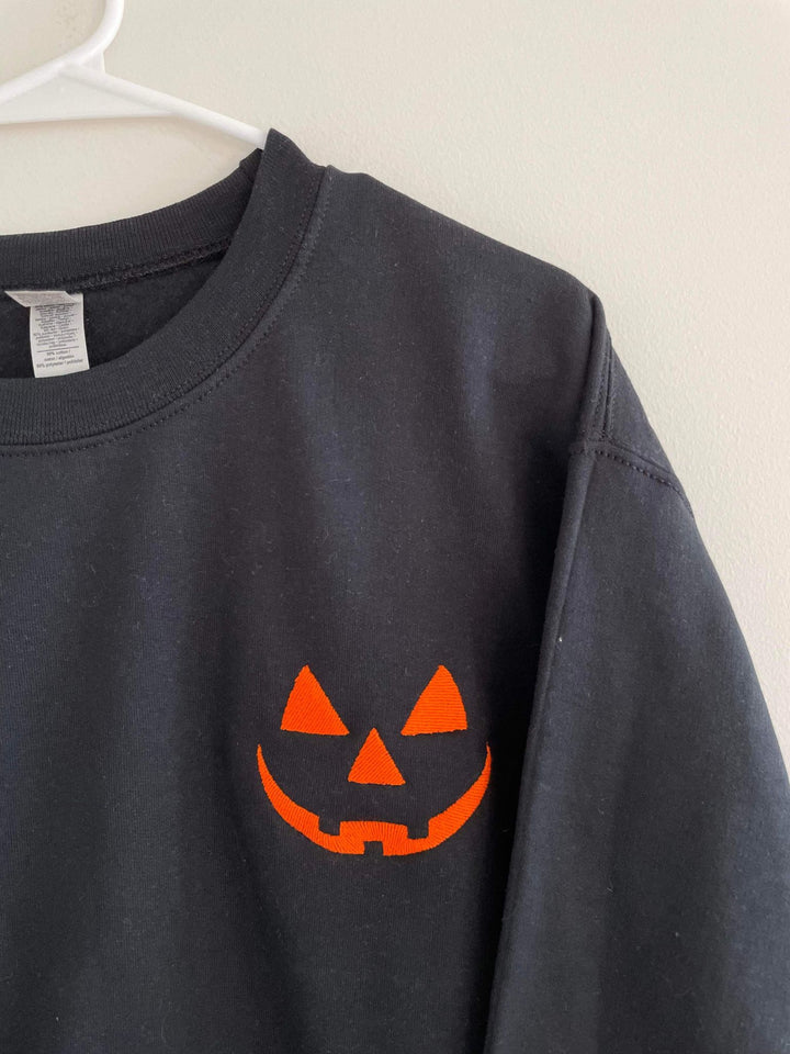 PREORDER: Jack O' Lantern Embroidered Sweatshirt in Two Colors