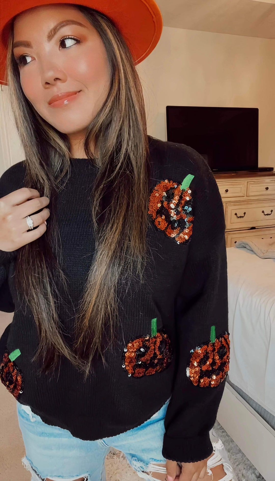 PREORDER: Sequin Pumpkin Sweater