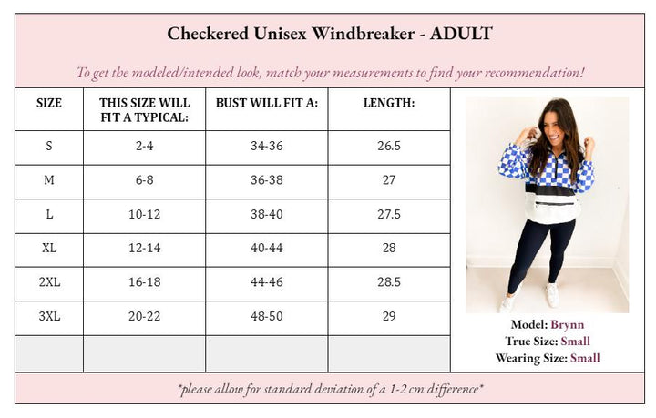 PREORDER: Cody Checkered Windbreaker in Adult Sizing
