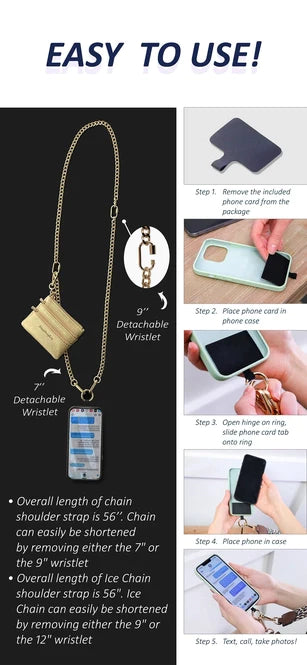 PREORDER: Clip & Go Chain With Zippered Pouch In Assorted Colors