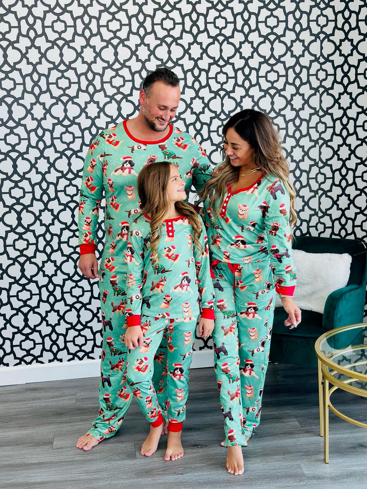 PREORDER: Matching Family Christmas Pajamas In Holiday Dog