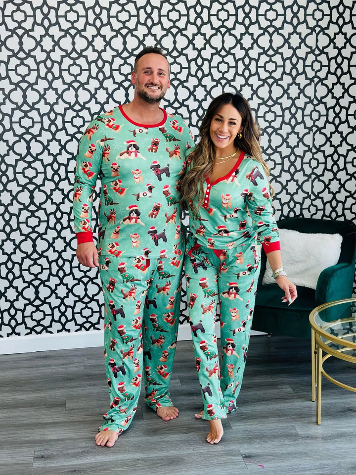 PREORDER: Matching Family Christmas Pajamas In Holiday Dog