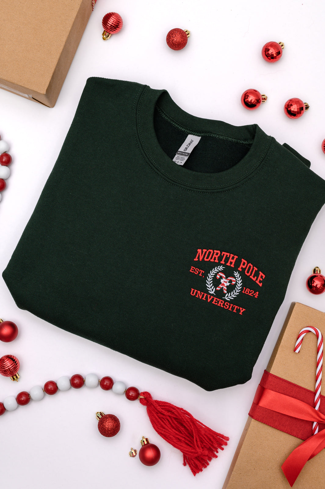 PREORDER: North Pole University Embroidered Sweatshirt