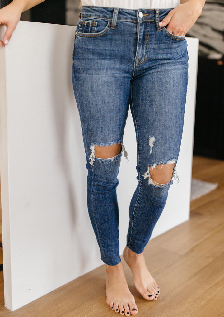 Destructive and Destroyed Medium Wash Jeans