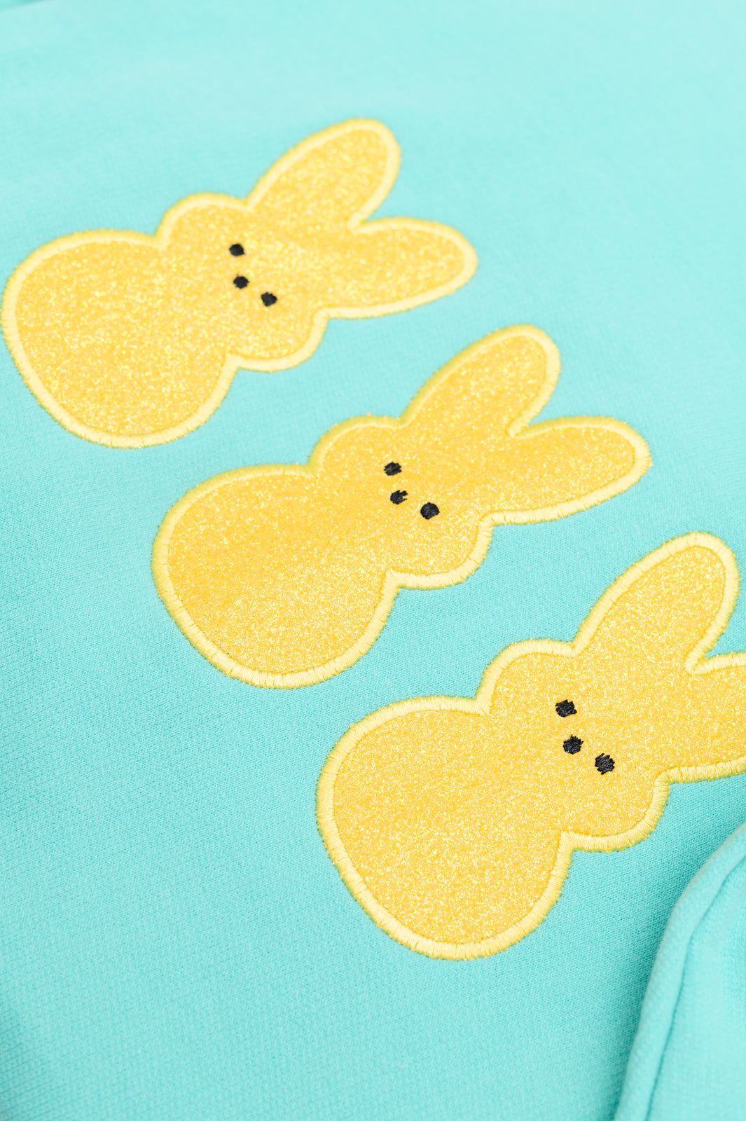 PREORDER: Embroidered Glitter Sweatshirt in Yellow Bunnies