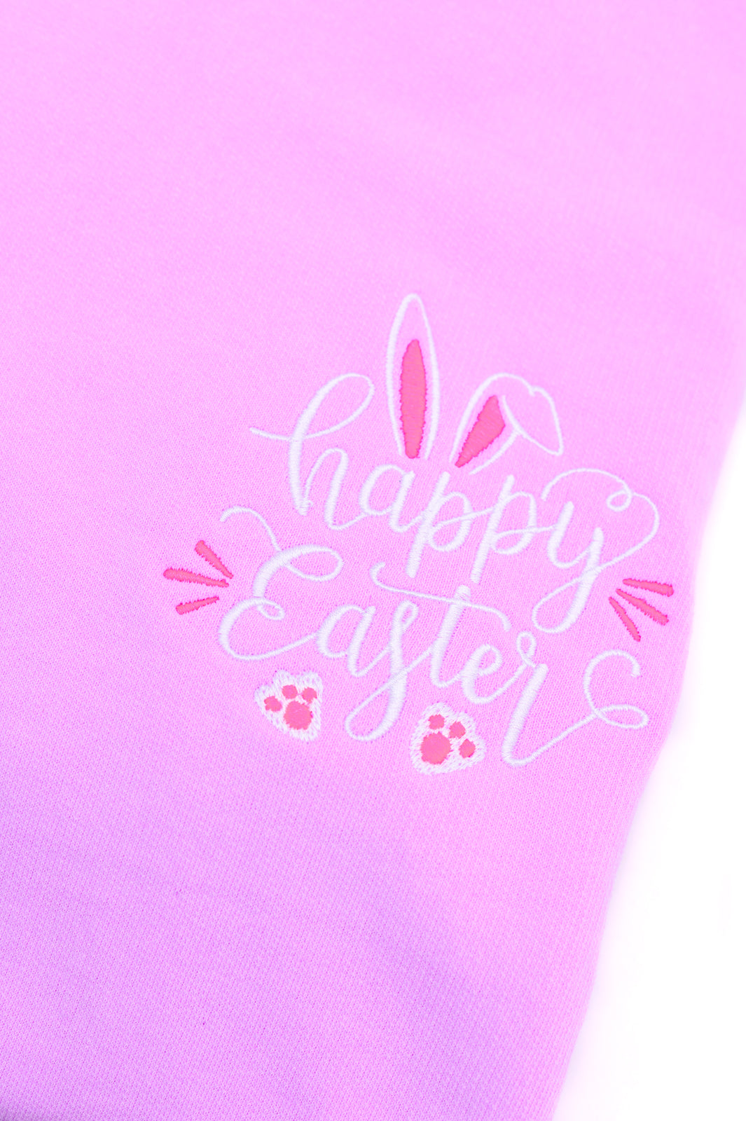 PREORDER: Embroidered Happy Easter Sweatshirt in Violet