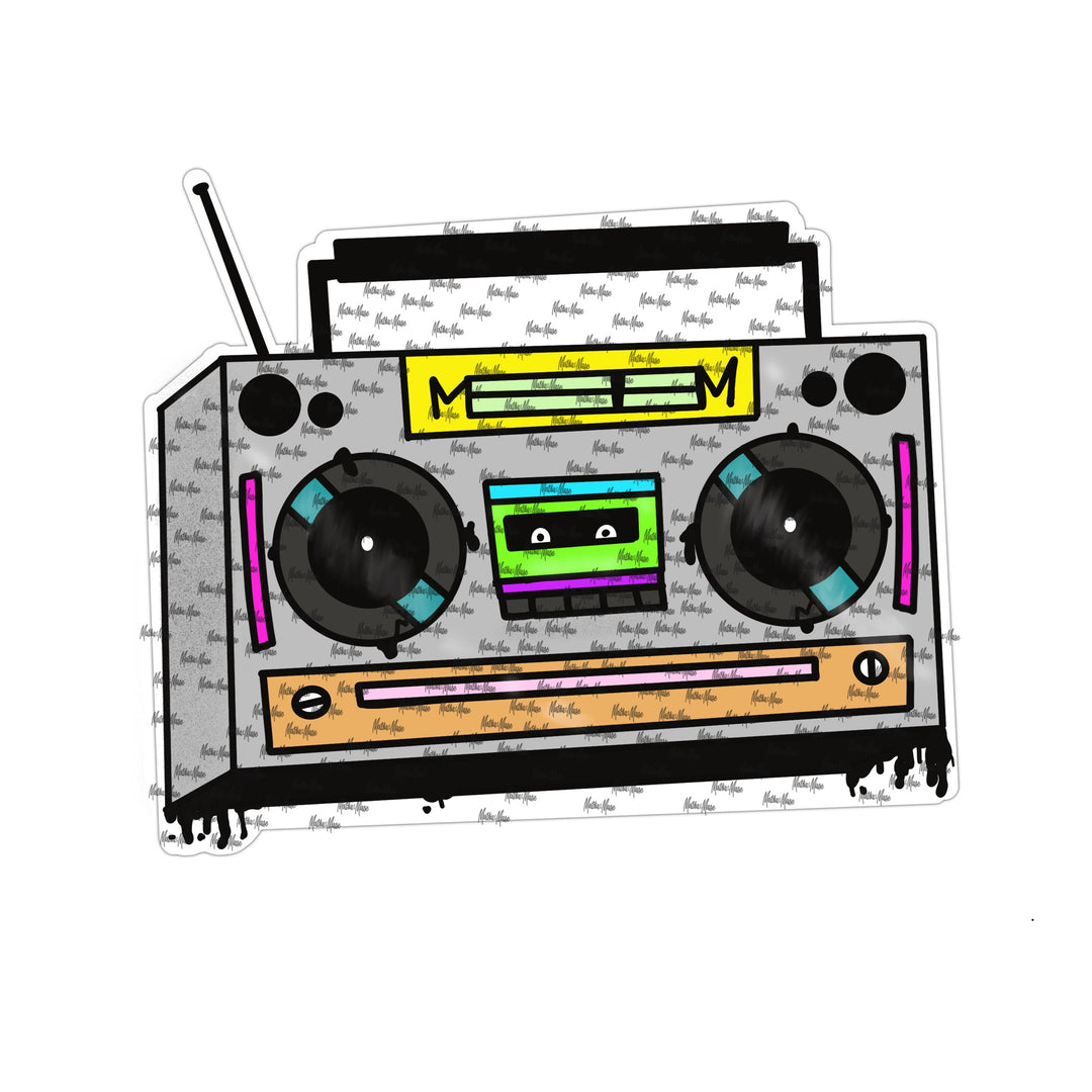 Boombox Nostalgia Vinyl Sticker