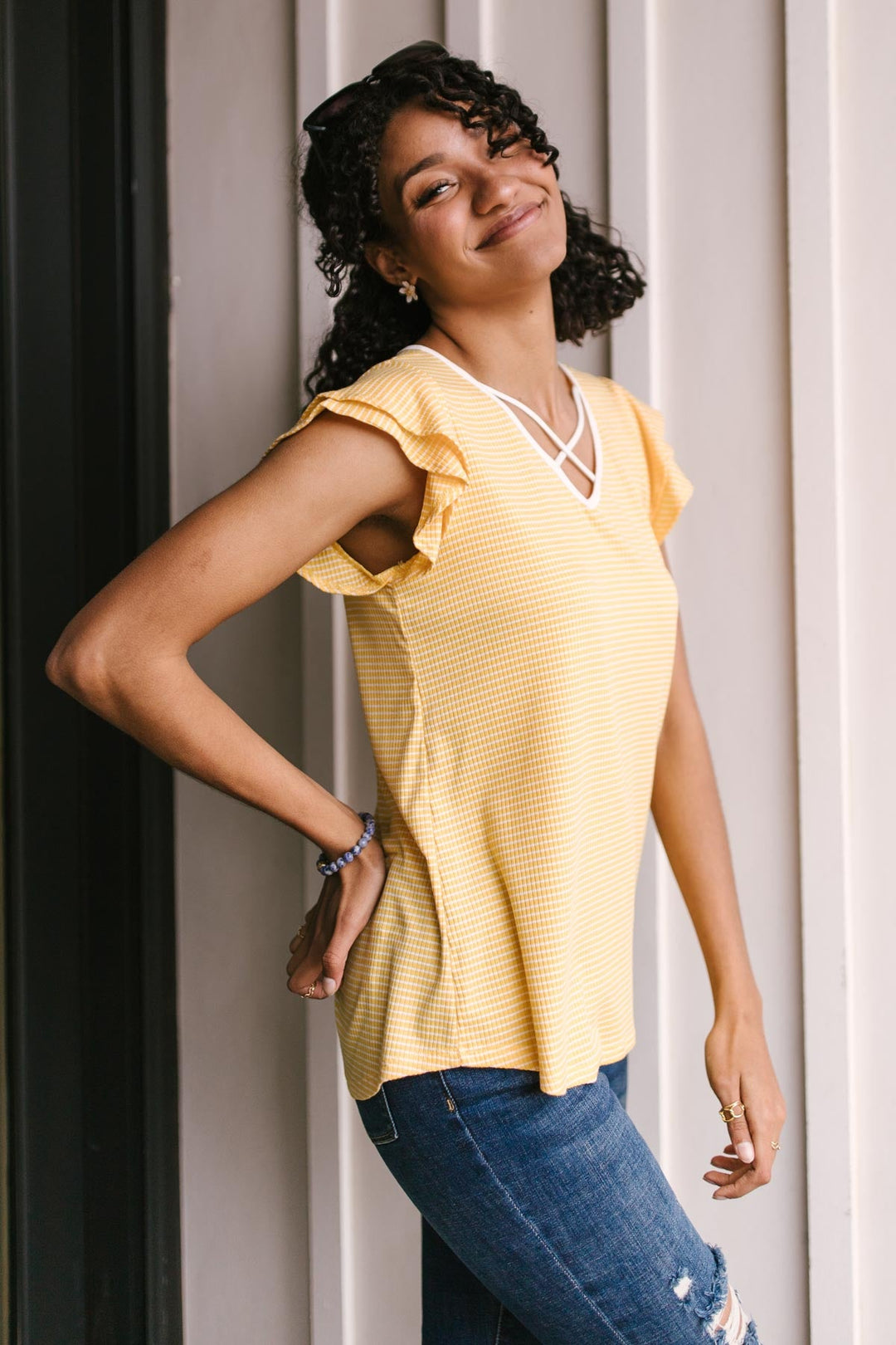Out of Town Top in Yellow
