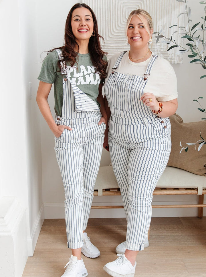 Railroad Stripe Overalls