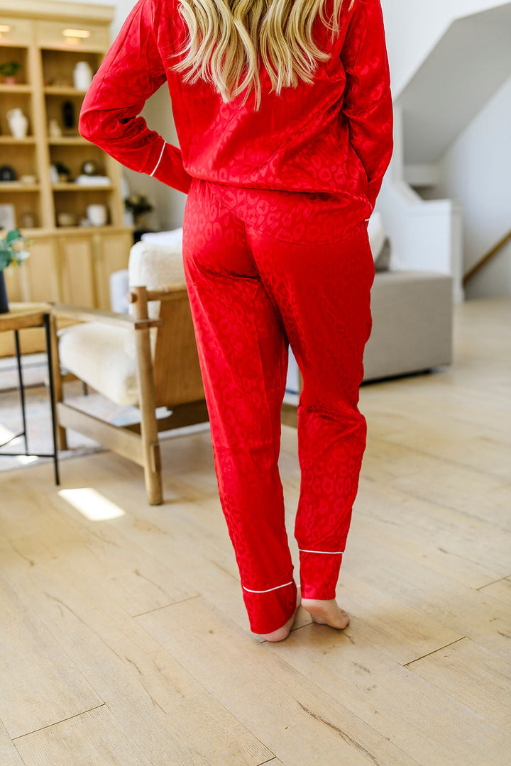PREORDER: Leopard Satin Pajama Pants Set In Assorted Colors