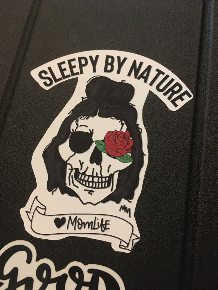 Sleepy by Nature Skull Vinyl Sticker
