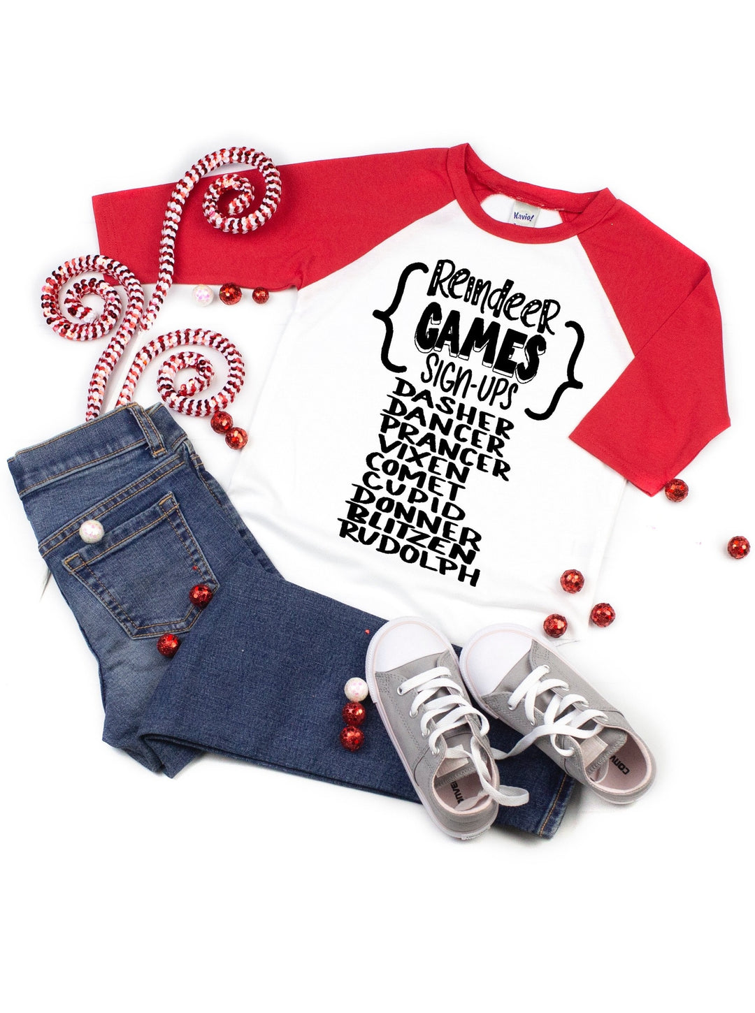 Reindeer Games Raglan Kids Shirt